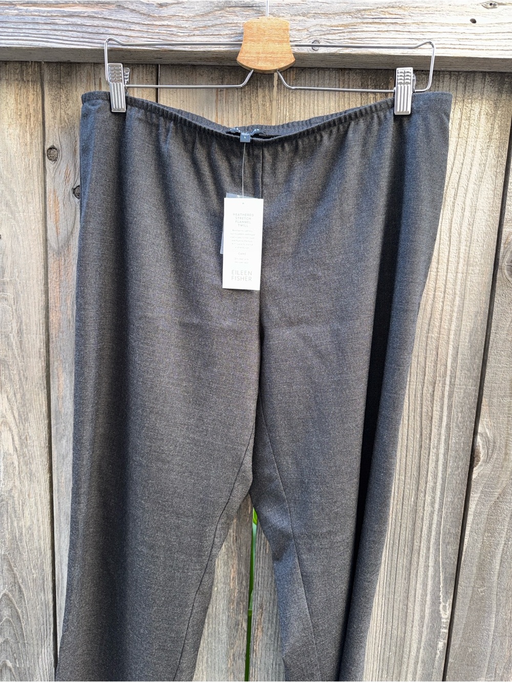 Eileen Fisher Wool Charcoal Slim Pant With Side Zipper Size Large - Picture 3 of 9